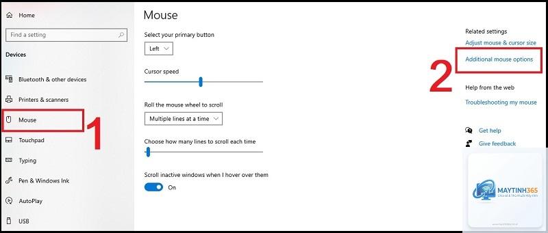 cách tùy chỉnh mouse settings