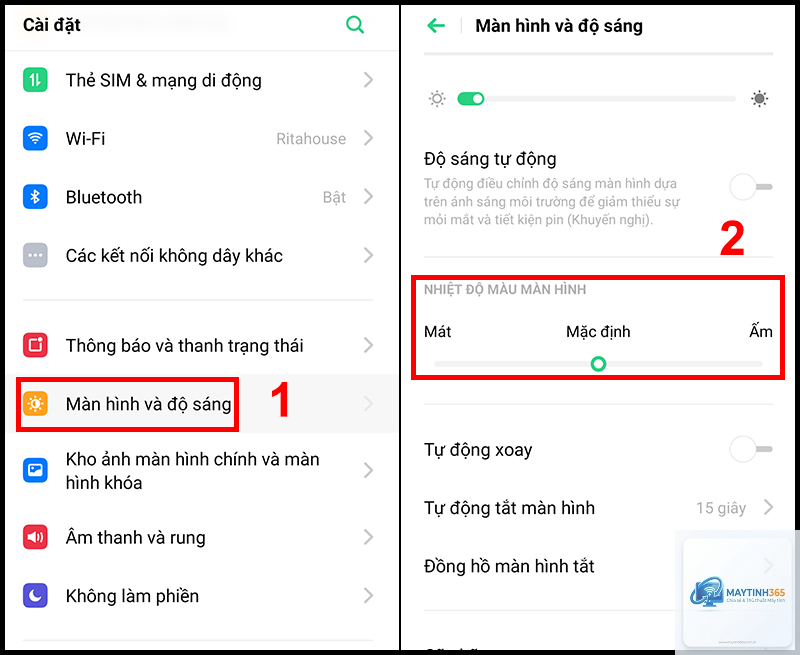 cách tùy chỉnh nhiệt độ màu