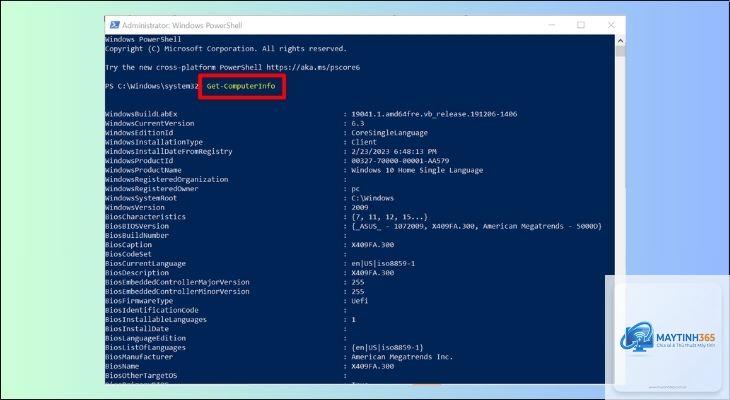 cách xem cấu hình máy tính bằng powershell - Hình 2