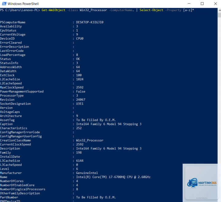 cách xem cpu bằng powershell - Hình 4