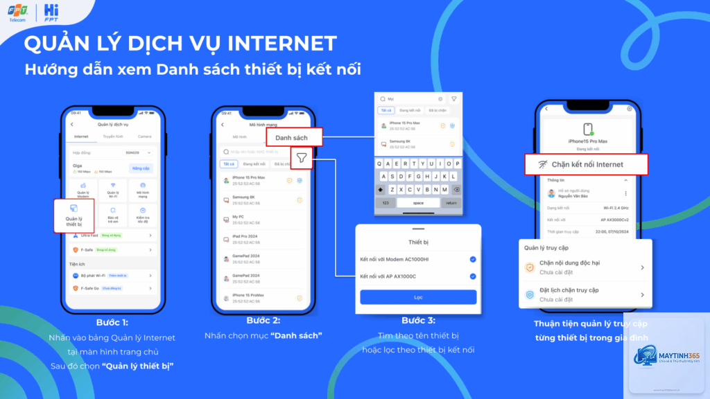 cách xem danh sách thiết bị kết nối