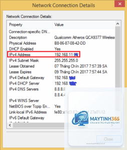 cách xem địa chỉ IP máy tính
