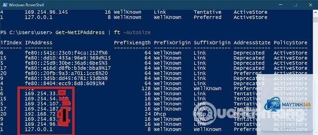 cách xem địa chỉ ip bằng powershell