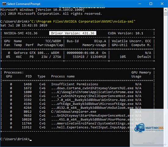 cách xem driver bằng cmd