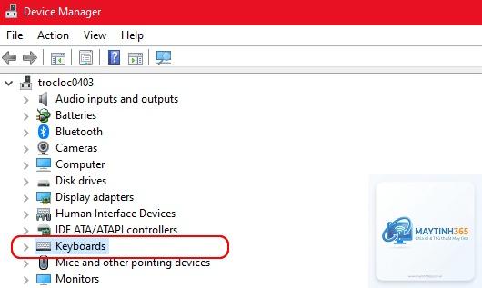 cách xem keyboards trong device manager