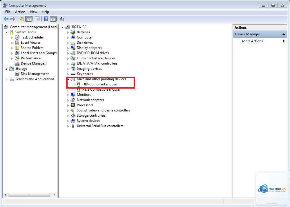 cách xem mice trong device manager