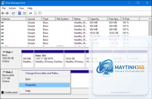 cách xem ổ cứng trong disk management