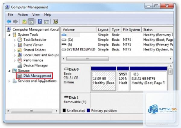 cách xem ổ usb trong disk management