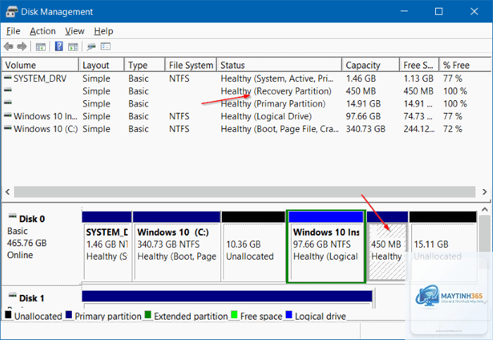 cách xem recovery partition