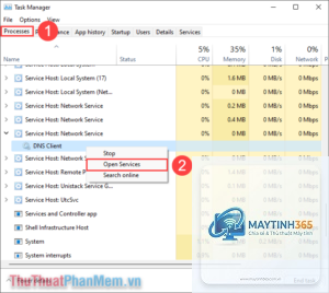 cách xem services trong task manager