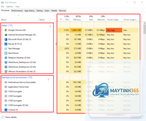 cách xem tiến trình trong task manager