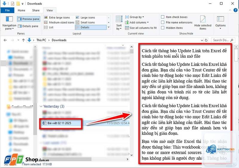 cách xem trước file word