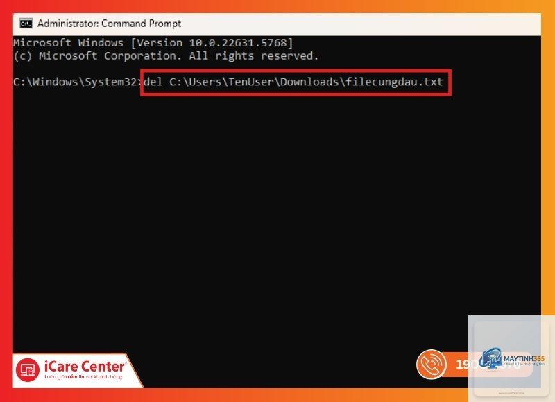 cách xóa file bằng cmd - Hình 5