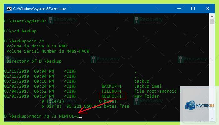 cách xóa file bằng cmd