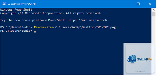 cách xóa file bằng powershell