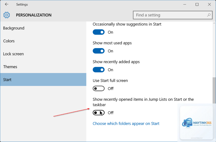 cách xóa lịch sử đề xuất start menu
