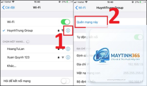 cách xóa mạng wifi đã lưu