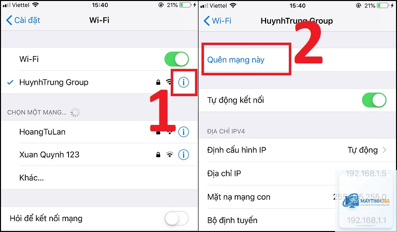 cách xóa mạng wifi đã lưu