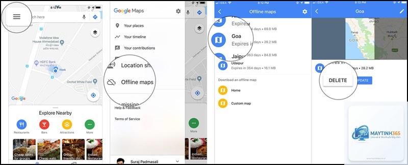 cách xóa offline maps