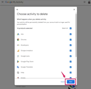 cách xóa search activity