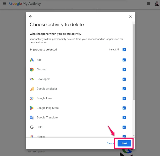 cách xóa search activity