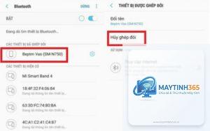 cách xóa thiết bị bluetooth