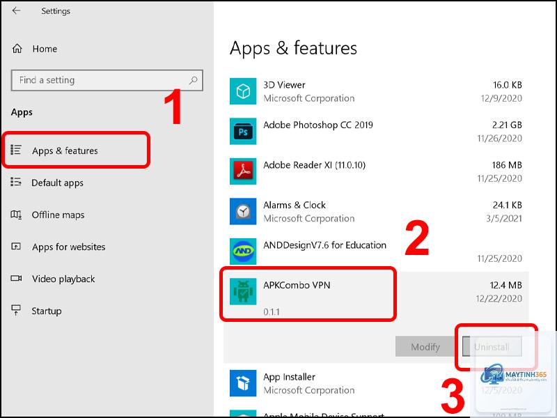 cách xóa tính năng windows