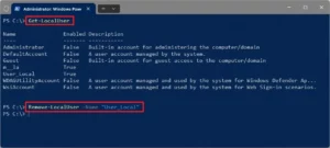 cách xóa user bằng powershell