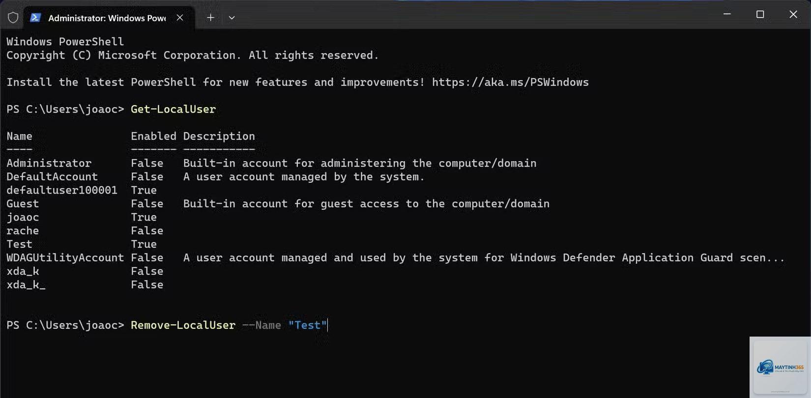 cách xóa user khỏi group bằng powershell - Hình 2