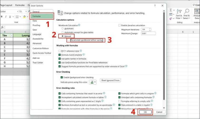 excel bị chậm cách khắc phục