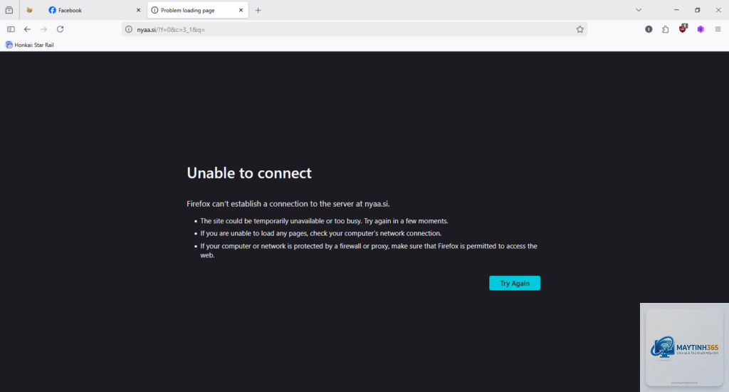firefox không vào được web