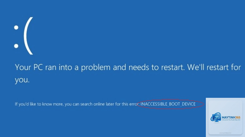 inaccessible boot device ssd - Hình 3