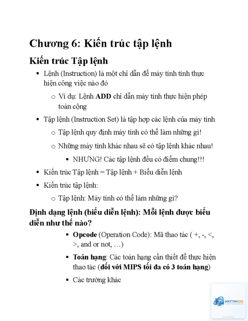 instruction set là gì