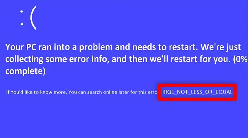 irql not less or equal là lỗi gì - Hình 4
