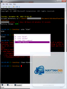 lệnh clear-history powershell