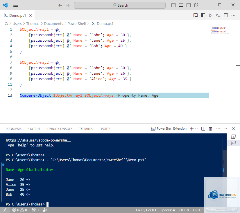lệnh compare-object powershell - Hình 3