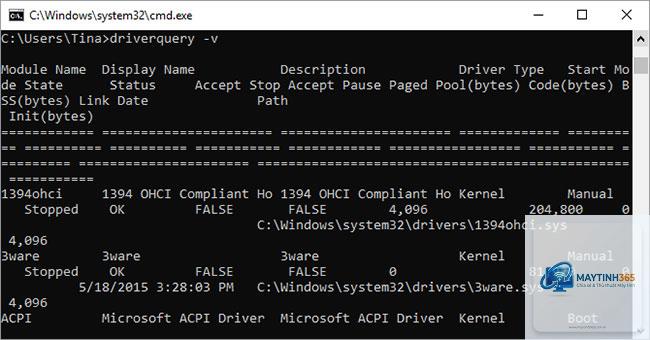 lệnh driverquery trong cmd - Hình 4