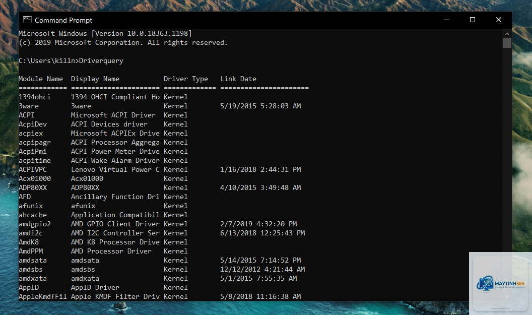 lệnh driverquery trong cmd - Hình 5
