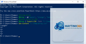 lệnh export-csv powershell