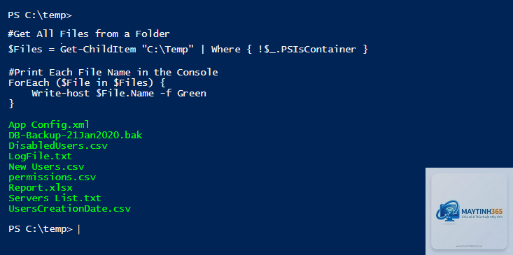 lệnh foreach-object powershell