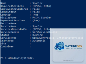 lệnh get-service powershell