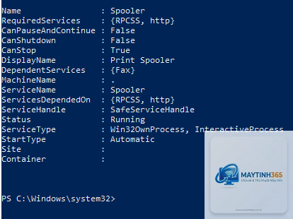 lệnh get-service powershell