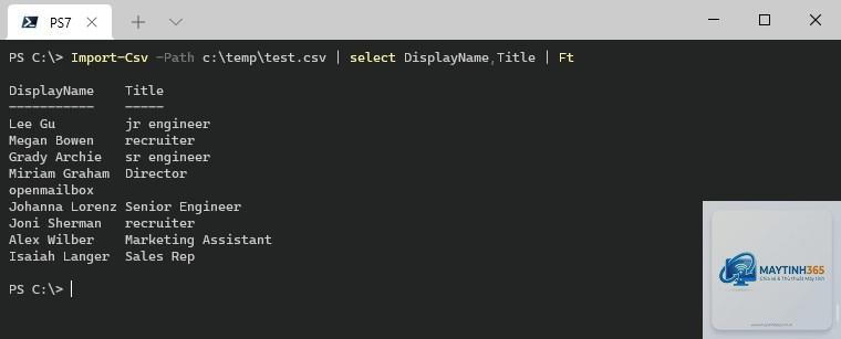 lệnh import-csv powershell - Hình 3