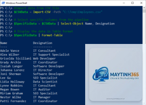 lệnh import-csv powershell