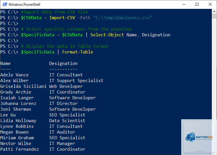 lệnh import-csv powershell - Hình 1