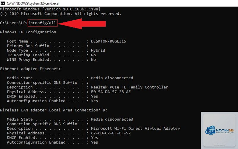 lệnh ipconfig trong cmd - Hình 2