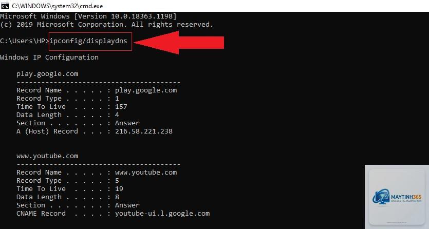 lệnh ipconfig trong cmd