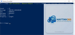 lệnh measure-object powershell