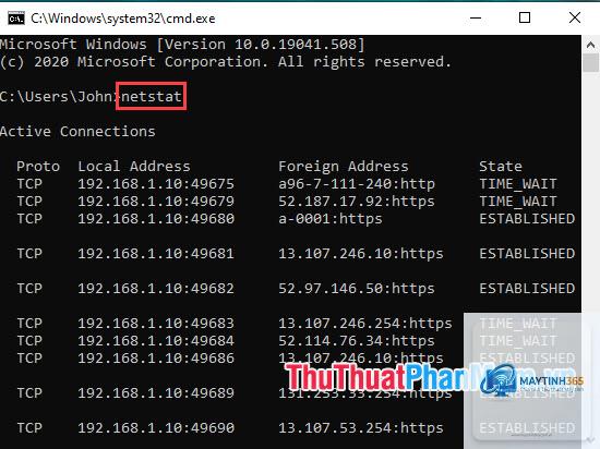 lệnh netstat trong cmd - Hình 2