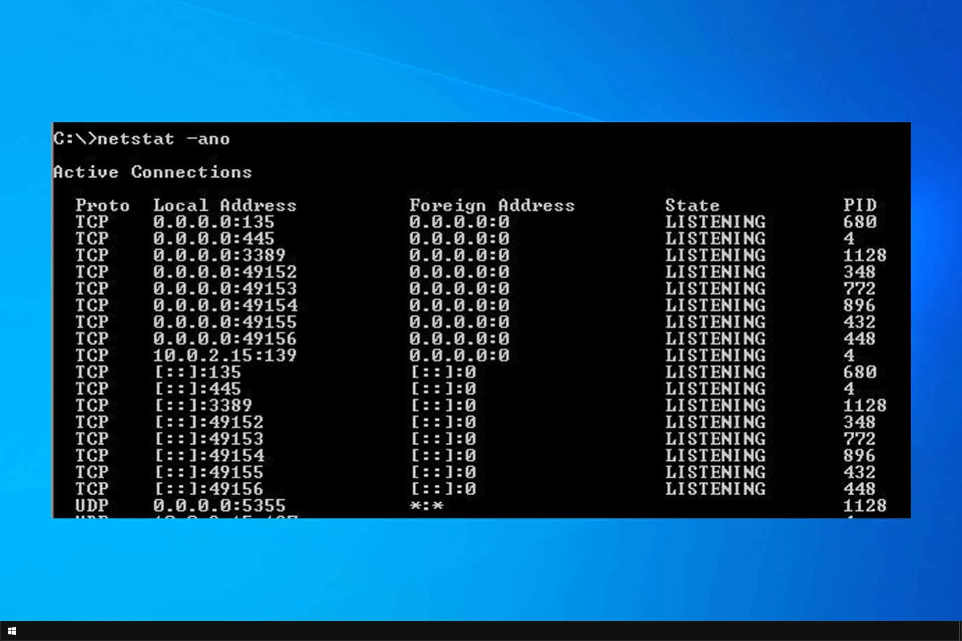 lệnh netstat trong cmd - Hình 4